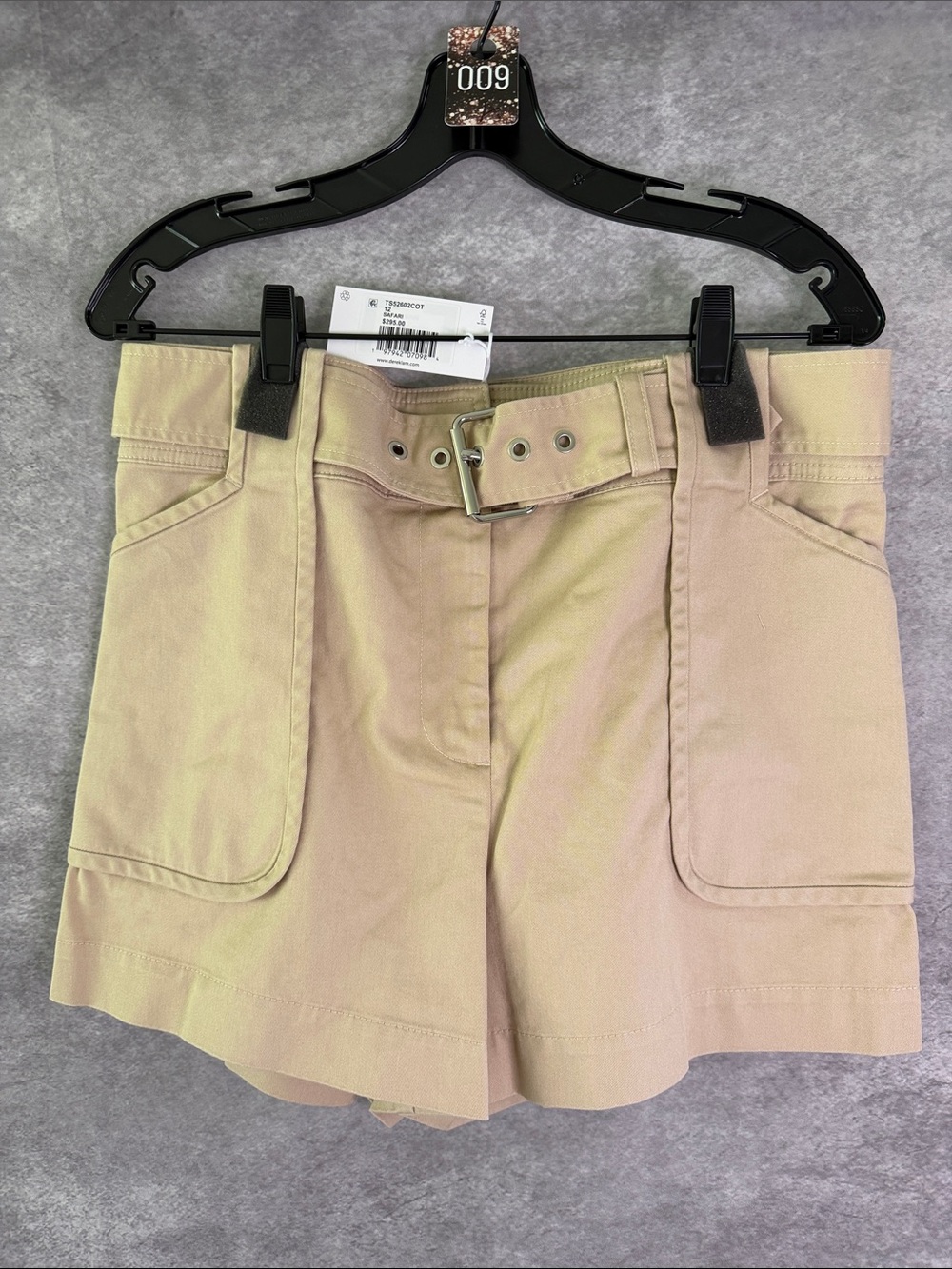 Derek Lam Beige Belted Utility Bermuda Shorts